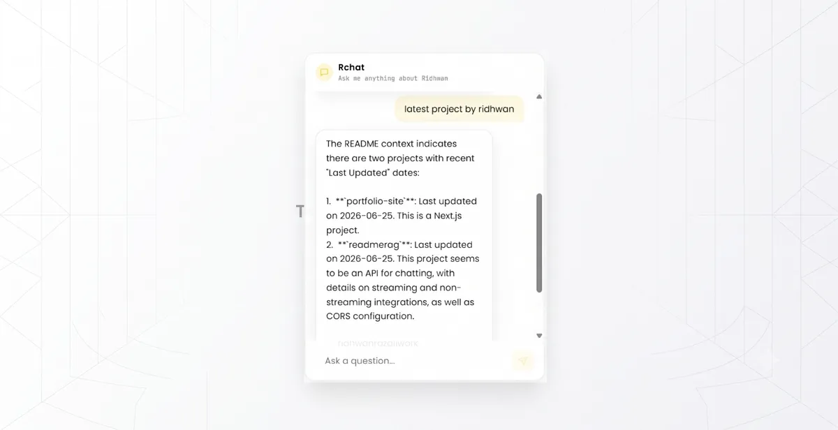 ReadmeRag — RAG Chatbot for GitHub Projects