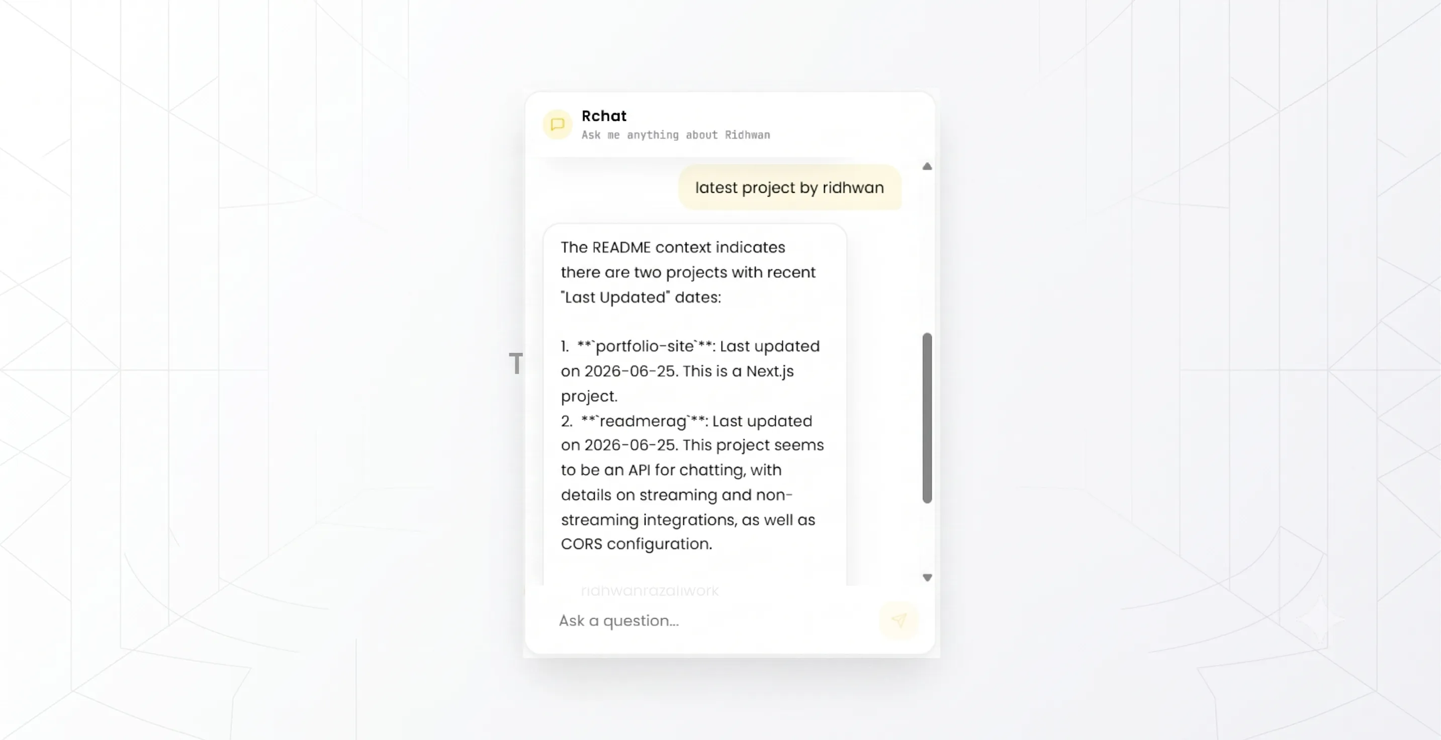 ReadmeRag screenshot